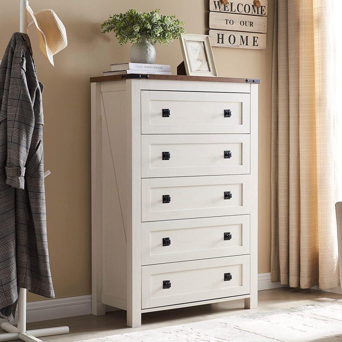Farmhouse 5 Drawers Dresser Chests