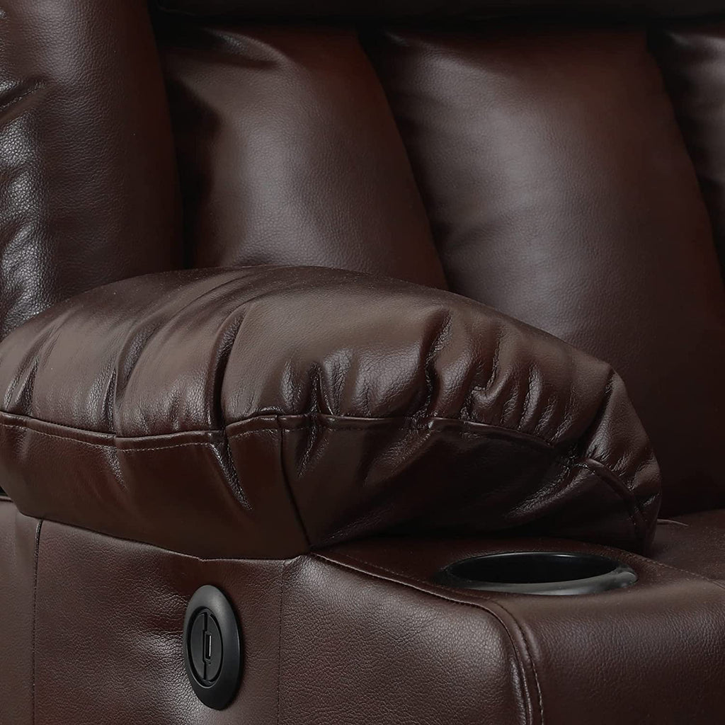 💥Clearance Sale🔥 Mcombo Electric lift Recliner sofa with massage and heating functions, 3 positions, 2 side pockets and cup holders, USB ports!