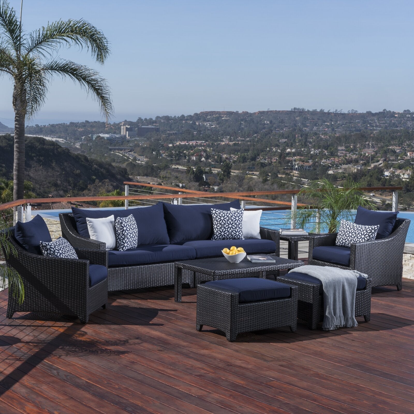 Northridge Wicker/Rattan 7 - Person Seating Group with Cushions