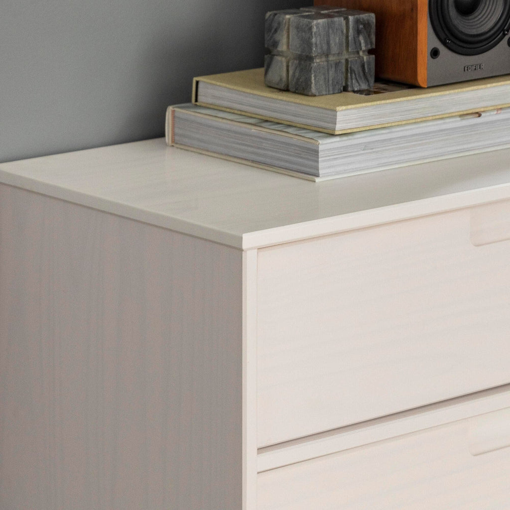 6-Drawer Caramel Mid Century Modern Wood Dresser