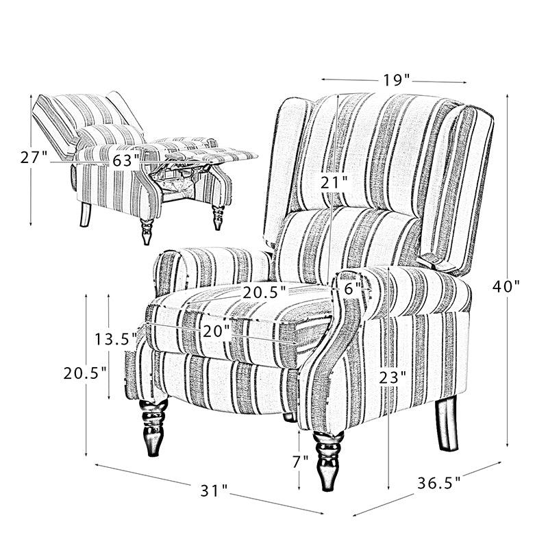 Erdeni Upholstered Manual Wingback Recliner Chair