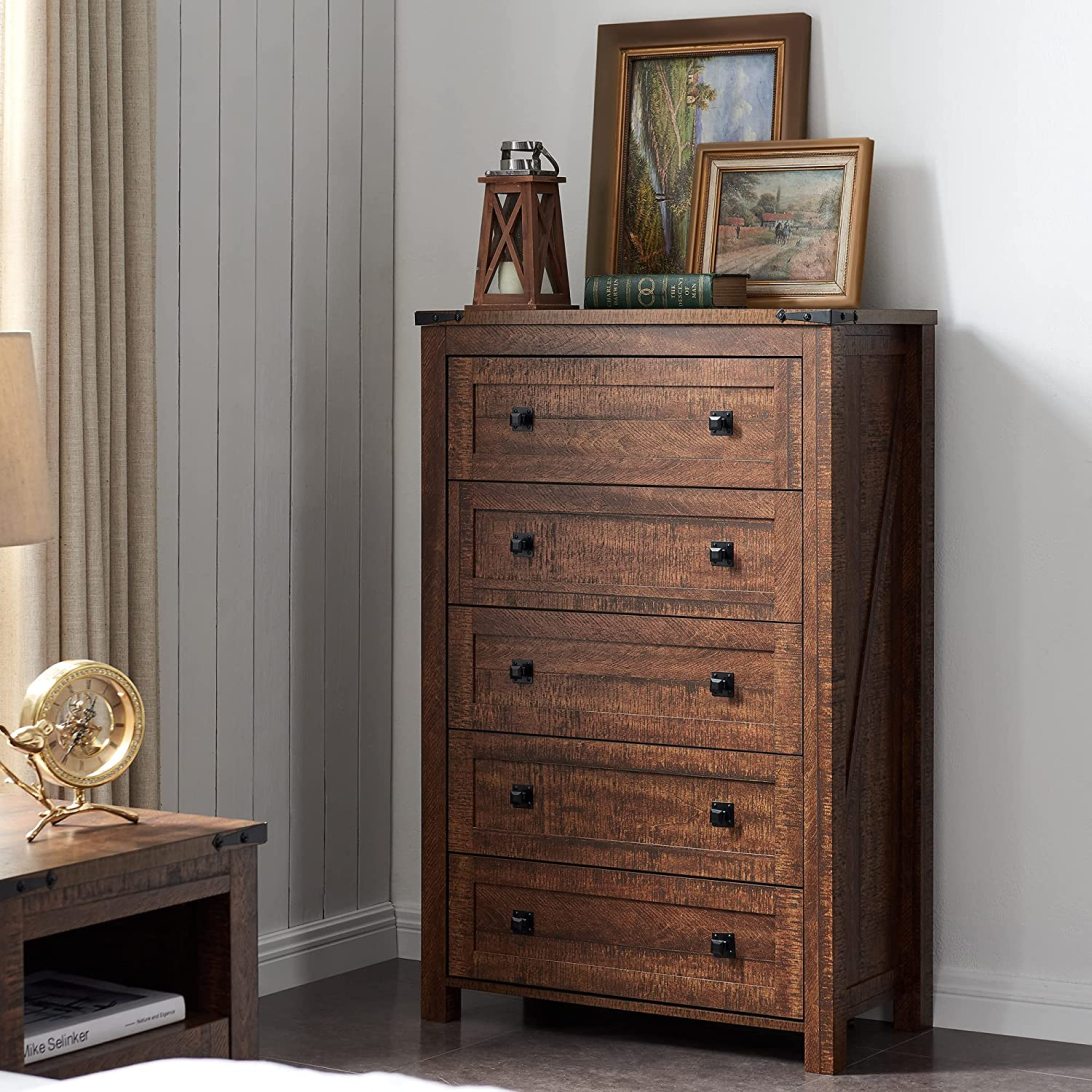 Farmhouse 5 Drawers Dresser Chests
