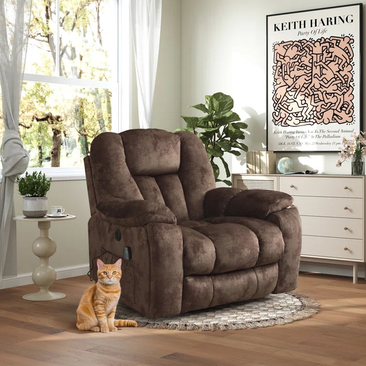 41'' Oversized Power Lift Chair - Heated Massage Electric Recliner with Super Soft Padding