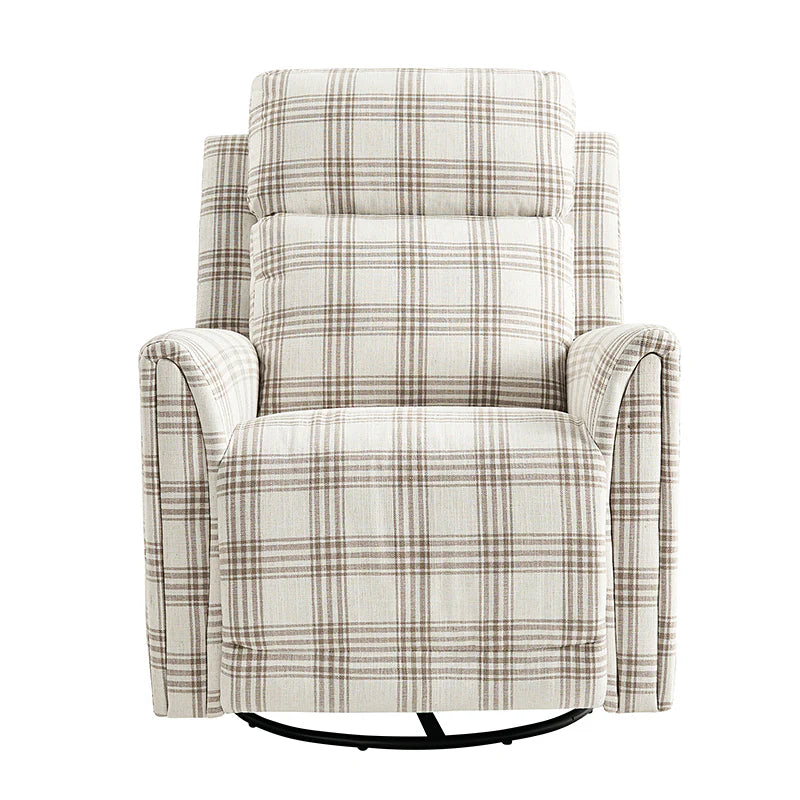 Alois Large Floral Swivel And Rocker Power Recliner With Adjustable Headrest