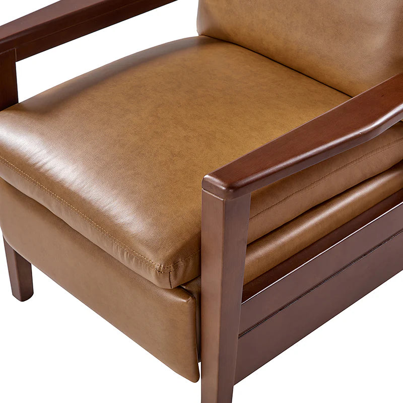 Rainer Timeless Elegance Faux Leather Solid Wood Recliner